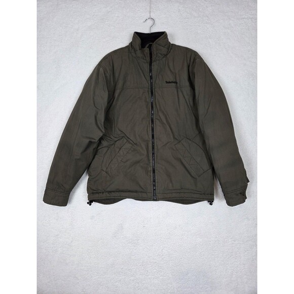 Vtg Y2K Timberland Weathergear Jacket Mens S Green Fleece Lined Outdoors